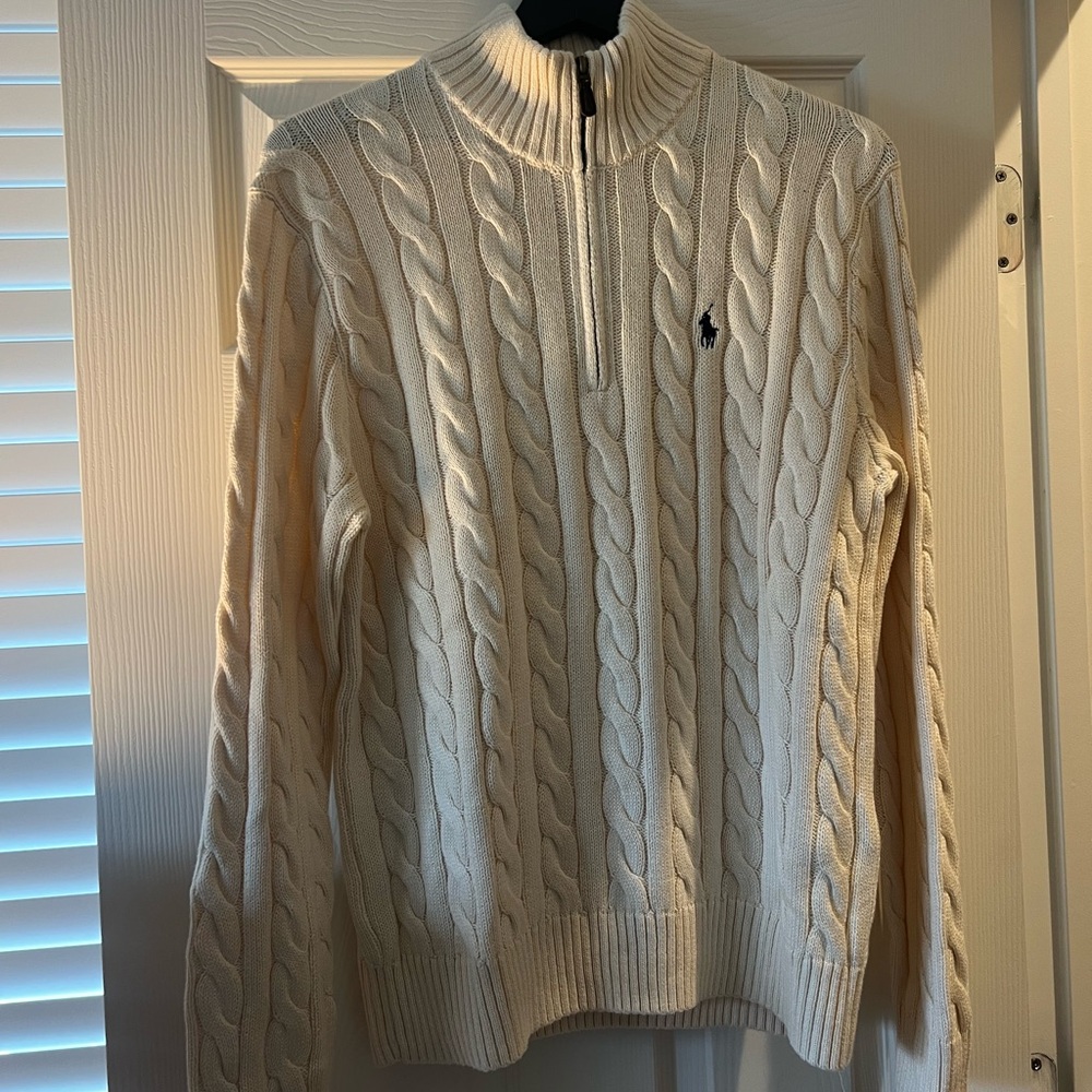 POLO RALPH LAUREN Quarter zip Cable Knit Sweater